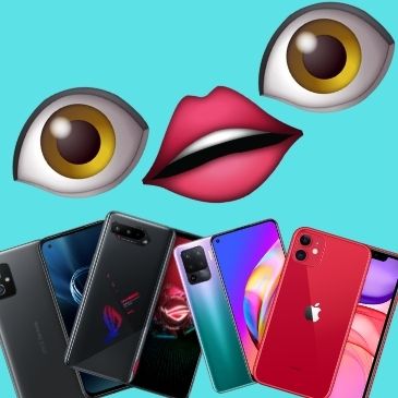 From left to right: the ASUS Zenfone 8, the ROG Phone 5, the OPPO A94 and the iPhone 11